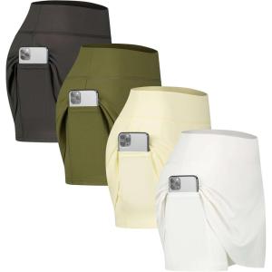 image:imageReal Essentials 4 Pack Womens Active Skort Lightweight Comfy amp Breathable Tennis Golf Skirt Available in Plus SizeSet 4