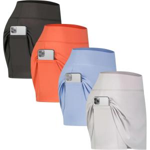 image:imageReal Essentials 4 Pack Womens Active Skort Lightweight Comfy amp Breathable Tennis Golf Skirt Available in Plus SizeSet 5