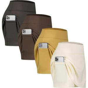 image:imageReal Essentials 4 Pack Womens Active Skort Lightweight Comfy amp Breathable Tennis Golf Skirt Available in Plus SizeSet 6