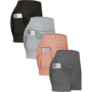 image:imageReal Essentials 4 Pack Womens Active Skort Lightweight Comfy amp Breathable Tennis Golf Skirt Available in Plus SizeSet 8