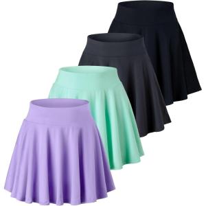 image:imageReal Essentials 4 Pack Womens Basic Casual Stretchy Mini Skirt  Skater ALine Flowy Flared Available in Plus SizeSet 7