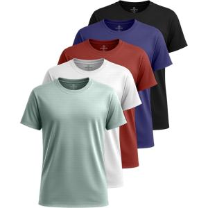 image:imageReal Essentials 5 Pack Boys Breeze Tech DryFit Short Sleeve Athletic T Shirt Active Workout Gym Kids YouthSet 1