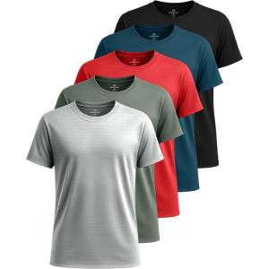 image:imageReal Essentials 5 Pack Boys Breeze Tech DryFit Short Sleeve Athletic T Shirt Active Workout Gym Kids YouthSet 3