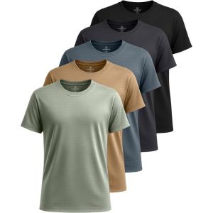 image:imageReal Essentials 5 Pack Boys Breeze Tech DryFit Short Sleeve Athletic T Shirt Active Workout Gym Kids YouthSet 5