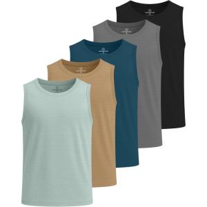 image:imageReal Essentials 5 Pack Boys Breeze Tech Tank Top  Sleeveless Athletic Shirt for Kids Youth Teens Ages 618Set 2