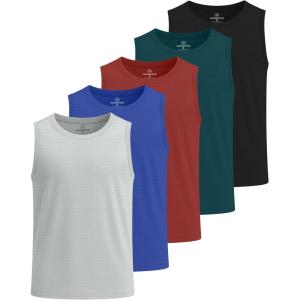 image:imageReal Essentials 5 Pack Boys Breeze Tech Tank Top  Sleeveless Athletic Shirt for Kids Youth Teens Ages 618Set 3