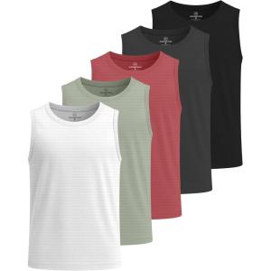 image:imageReal Essentials 5 Pack Boys Breeze Tech Tank Top  Sleeveless Athletic Shirt for Kids Youth Teens Ages 618Set 5