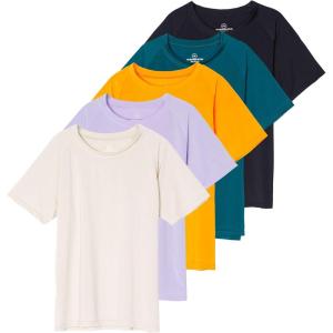 image:imageReal Essentials 5 Pack Girls Rash Guard Swim Shirts  Short Sleeve UPF Sun Protection Tops Ages 416Set 1