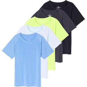 image:imageReal Essentials 5 Pack Girls Rash Guard Swim Shirts  Short Sleeve UPF Sun Protection Tops Ages 416Set 7