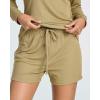 image:imageReal Essentials 2 Pack Womens Ribbed Knit Long Sleeve Top and Shorts Pullover Lounge Pajama Set Available In Plus SizeSet 1