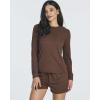 image:imageReal Essentials 2 Pack Womens Ribbed Knit Long Sleeve Top and Shorts Pullover Lounge Pajama Set Available In Plus SizeSet 1