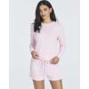 image:imageReal Essentials 2 Pack Womens Ribbed Knit Long Sleeve Top and Shorts Pullover Lounge Pajama Set Available In Plus SizeSet 2
