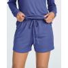 image:imageReal Essentials 2 Pack Womens Ribbed Knit Long Sleeve Top and Shorts Pullover Lounge Pajama Set Available In Plus SizeSet 5