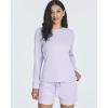 image:imageReal Essentials 2 Pack Womens Ribbed Knit Long Sleeve Top and Shorts Pullover Lounge Pajama Set Available In Plus SizeSet 6