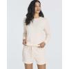 image:imageReal Essentials 2 Pack Womens Ribbed Knit Long Sleeve Top and Shorts Pullover Lounge Pajama Set Available In Plus SizeSet 7