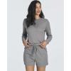 image:imageReal Essentials 2 Pack Womens Ribbed Knit Long Sleeve Top and Shorts Pullover Lounge Pajama Set Available In Plus SizeSet 8