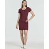 image:imageReal Essentials 3 Pack Womens Ribbed Mini Dress  Short Sleeve TShirt Dress Slim Fit Casual Summer DressSolid Black  Solid Burgundy  Solid Desert Sage