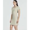 image:imageReal Essentials 3 Pack Womens Ribbed Mini Dress  Short Sleeve TShirt Dress Slim Fit Casual Summer DressSolid Black  Solid Burgundy  Solid Desert Sage