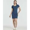 image:imageReal Essentials 3 Pack Womens Ribbed Mini Dress  Short Sleeve TShirt Dress Slim Fit Casual Summer DressSolid Black  Solid Majolica Blue  Solid Nosegay