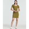 image:imageReal Essentials 3 Pack Womens Ribbed Mini Dress  Short Sleeve TShirt Dress Slim Fit Casual Summer DressSolid Black  Solid Martini Olive  Solid Blue Glow