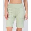 image:imageReal Essentials 4 Pack Womens 9 Bermuda Long High Waisted Shorts with Pockets Casual Workout Athletic Available in PlusSet 9