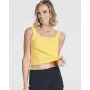 image:imageReal Essentials 5 Pack Womens Square Neck Ribbed Crop Tank Tops  Racerback Workout Gym amp Casual ShirtsSet 7