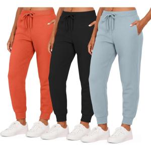 image:imageReal Essentials 3 Pack Womens UltraSoft amp Warm Fleece Joggers Sweatpants with Pocket Available in Plus SizeSet 10