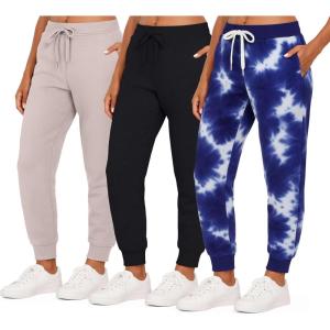 image:imageReal Essentials 3 Pack Womens UltraSoft amp Warm Fleece Joggers Sweatpants with Pocket Available in Plus SizeSet 4