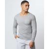 image:imageReal Essentials 3 Pack Mens Cotton Long Sleeve Crew Neck TShirt with Pocket  Soft Work Casual Jersey Tees Big amp TallSet 4