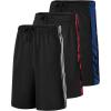 image:imageReal Essentials 3 Pack Mens 9 Mesh Basketball Shorts  Long Athletic Performance Gym Short with Pockets S3XBlack Red  Black White  Black Royal