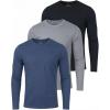 image:imageReal Essentials 3 Pack Mens Cotton Long Sleeve Crew Neck TShirt with Pocket  Soft Work Casual Jersey Tees Big amp TallSet 6