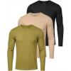 image:imageReal Essentials 3 Pack Mens Cotton Long Sleeve Crew Neck TShirt with Pocket  Soft Work Casual Jersey Tees Big amp TallSet 9