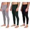 image:imageReal Essentials 3 Pack Mens Thermal Underwear Base Layer Fleece Lined Pants with Fly  Long John BottomBig amp TallSet E