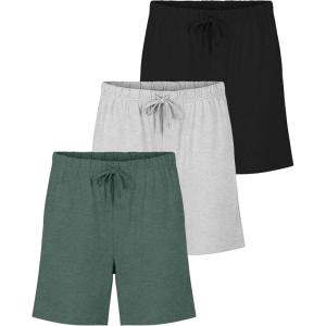 image:imageReal Essentials 3 Pack Mens Cotton UltraSoft Knit Sleep Pajama Shorts amp Lounge Wear Available In Big amp TallSet C
