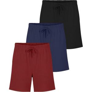 image:imageReal Essentials 3 Pack Mens Cotton UltraSoft Knit Sleep Pajama Shorts amp Lounge Wear Available In Big amp TallSet J