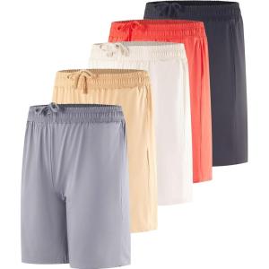 image:imageReal Essentials 5 Pack Mens DryFit 7 Active Athletic Sweat Resistant Performance Workout Shorts Available in Big amp TallSet 2