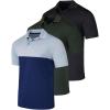 image:imageReal Essentials 3 Pack Mens Short Sleeve Golf Polo Casual Workout Sports Moisture Wicking Collared Shirt Big amp TallSet B