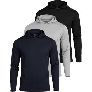 image:imageReal Essentials 3 Pack Mens Mesh Hoodies  Lightweight Long Sleeve Workout amp Gym Pullover Big amp TallSet 11