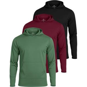 image:imageReal Essentials 3 Pack Mens Mesh Hoodies  Lightweight Long Sleeve Workout amp Gym Pullover Big amp TallSet 4
