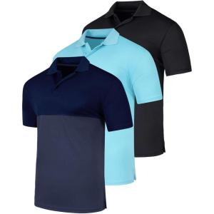 image:imageReal Essentials 3 Pack Mens Short Sleeve Golf Polo Casual Workout Sports Moisture Wicking Collared Shirt Big amp TallSet G