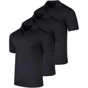 image:imageReal Essentials 3 Pack Mens Short Sleeve Golf Polo Casual Workout Sports Moisture Wicking Collared Shirt Big amp TallSet O