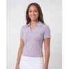 image:imageLadies SS Dry Fit VNeck PoloSolid Black  Solid Plum Perfect  Solid Orchid Petal