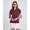 image:imageLadies SS Dry Fit Zipper Golf PoloSolid Black  Solid Navy Blazer  Solid Burgundy