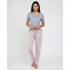 image:imageReal Essentials 2 Pack Womens Comfy Pajama Sets  Short Sleeve Ladies Loungewear Sleepwear PJs Available In PlusSet C Gray  Navy