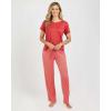 image:imageReal Essentials 2 Pack Womens Comfy Pajama Sets  Short Sleeve Ladies Loungewear Sleepwear PJs Available In PlusSet D Black  Orange