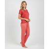 image:imageReal Essentials 2 Pack Womens Comfy Pajama Sets  Short Sleeve Ladies Loungewear Sleepwear PJs Available In PlusSet D Black  Orange