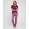 image:imageReal Essentials 2 Pack Womens Comfy Pajama Sets  Short Sleeve Ladies Loungewear Sleepwear PJs Available In PlusSet E Black  Purple