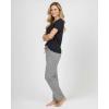 image:imageReal Essentials 2 Pack Womens Comfy Pajama Sets  Short Sleeve Ladies Loungewear Sleepwear PJs Available In PlusSet E Black  Purple