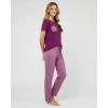 image:imageReal Essentials 2 Pack Womens Comfy Pajama Sets  Short Sleeve Ladies Loungewear Sleepwear PJs Available In PlusSet E Black  Purple