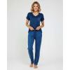 image:imageReal Essentials 2 Pack Womens Comfy Pajama Sets  Short Sleeve Ladies Loungewear Sleepwear PJs Available In PlusSet F Gray  Navy